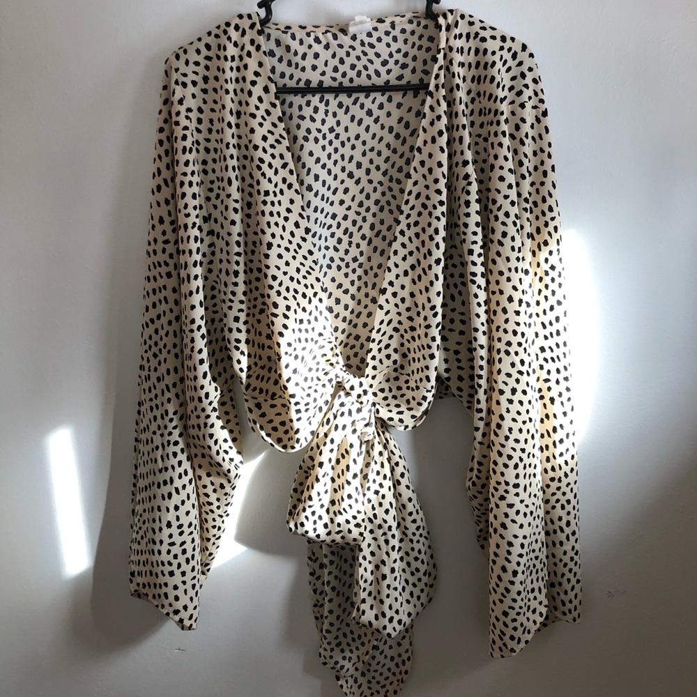 Vici Collection printed kimono tie top